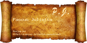 Pascus Julietta névjegykártya